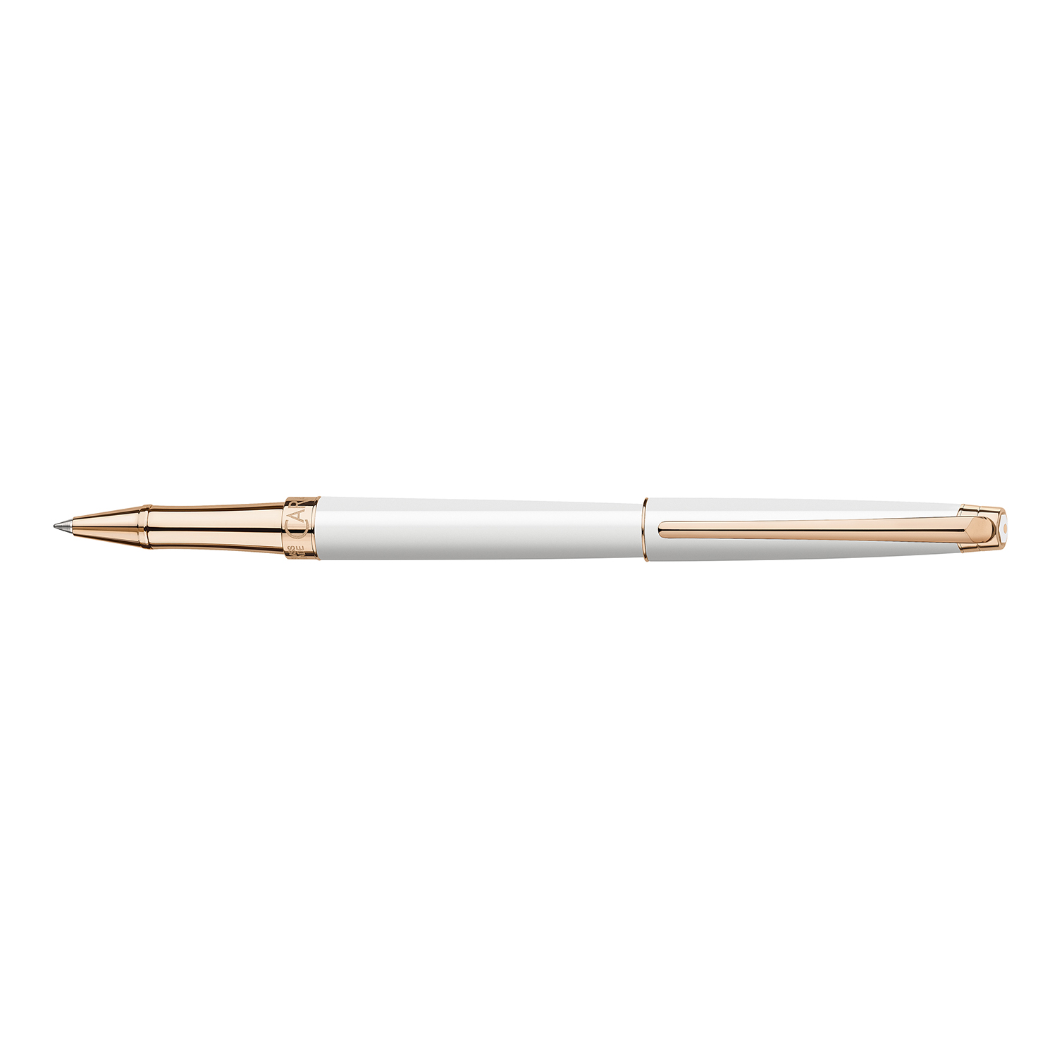 Caran d'Ache Léman Slim White Rose Gold Rollerball - Rollerball